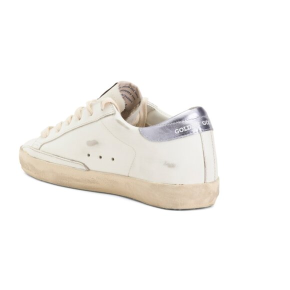 GOLDEN GOOSE white/black/silver Made In Italy Leather Sneakers - Picture 2 of 2